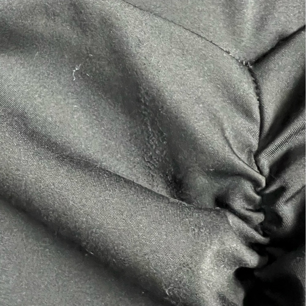 BLACK MID RISE FULL LENGTH LEGGINGS‎ WITH RUCHING - Picture 9 of 9